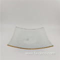 9 inch Square Gold Rim Glass Charger Plates
